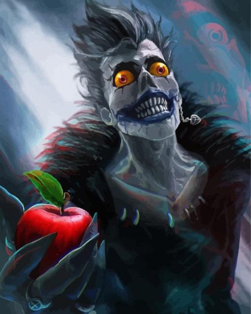 Creepy Ryuk With Red Apple paint by numbers
