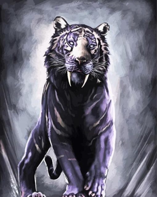 Saberthooth Tiger Art paint by number