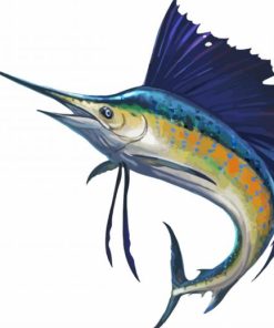 Aesthetic Blue Sailfish paint by numbers