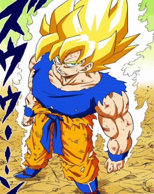 Saiyan Character paint by numbers