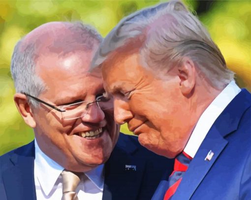 Scott Morrison And Donald Trump paint by numbers