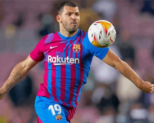 Sergio Agüero Barcelona Player paint byb numbers