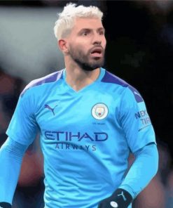 Handsome Sergio Agüero paint by numbers