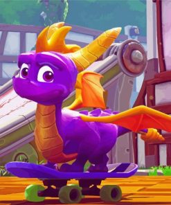 Skater Spyro Dragon paint by numbers