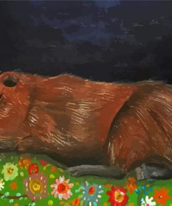 Sleepy Capybara paint by numbers