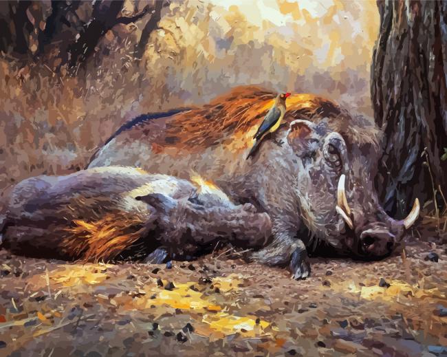 Sleepy Warthogs paint byb numbers
