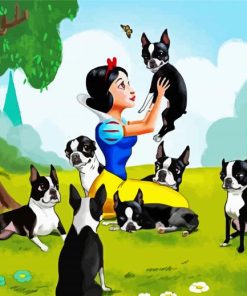 Snow White And The Seven Dwarfs Boston Terriers paint by numbers