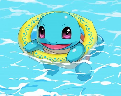 Squirtle Swimming paint by numbers