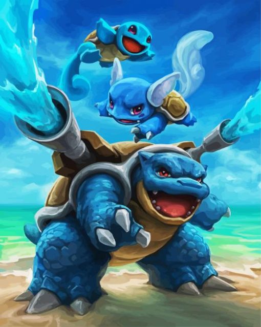 Squirtle Transformation paint by numbers