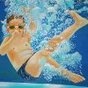 Swimming Boy Under Water paint by numbers