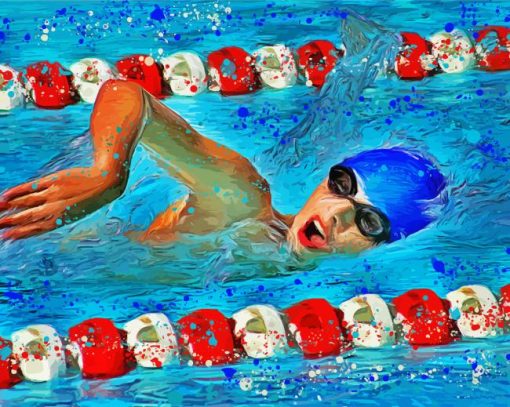 The Swimmer In The Pool paint by numbers