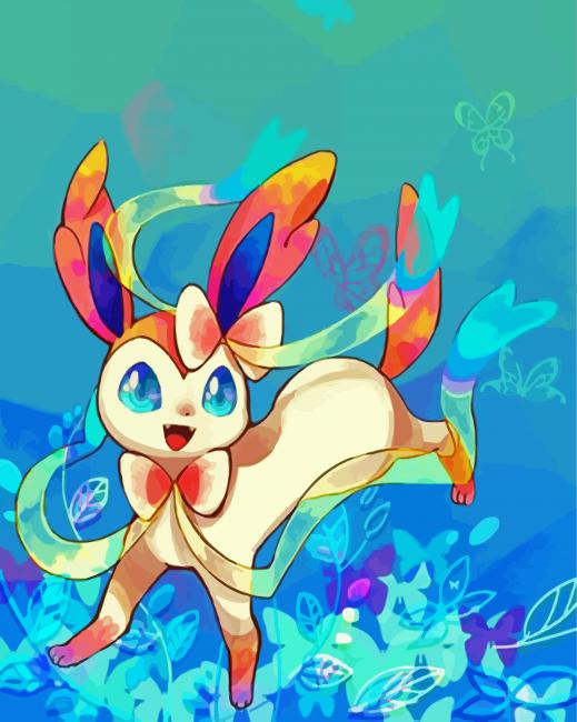Cute Sylveon paint by numbers