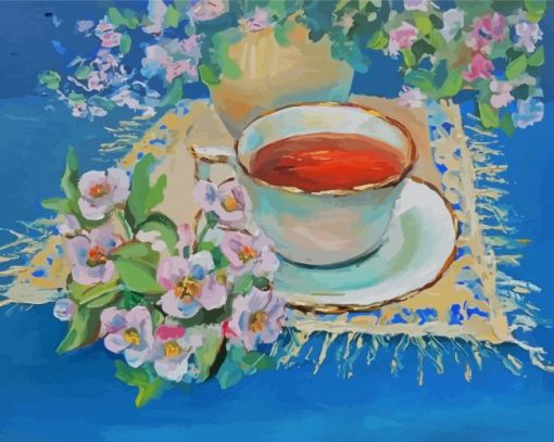 Teacup And Flowers paint by numbers