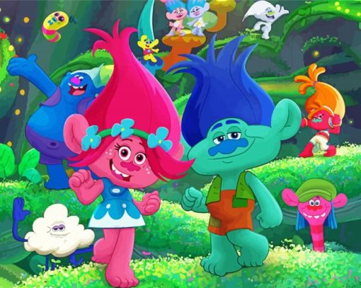 Trolls Animation Kids paint by numbers