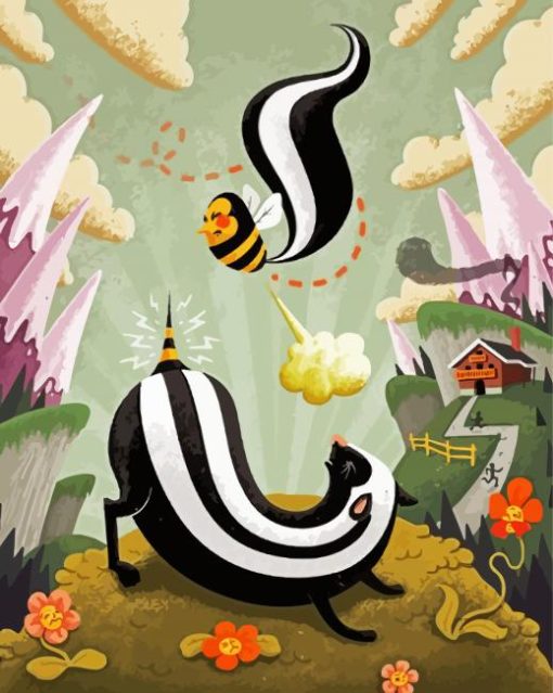 The Bee And Skunk paint by numbers