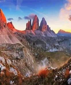 The Dolomites Alps Landscape paint by numbers