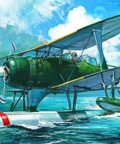 The Military Seaplane paint by numbers