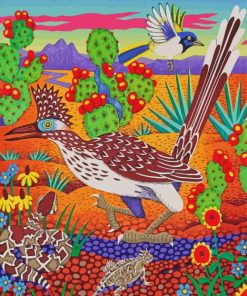 The Roadrunner Bird Art paint by numbers