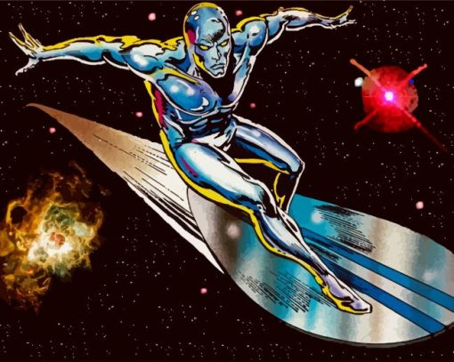 The Silver Surfer paint by numbers