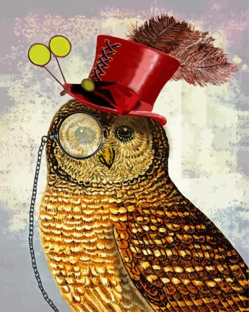 Steampunk Owl paint by numbers