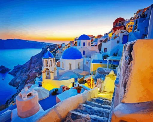 Thira City At Sunset paint by numbers