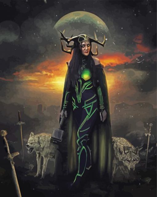 Thor Ragnarok Hela paint by numbers