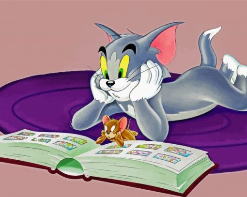 Tom And Jerry Reading paint by numbers
