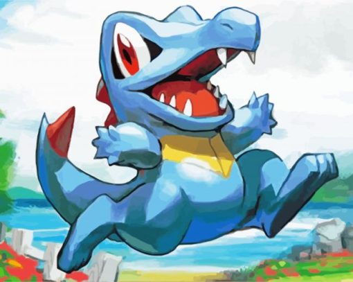 Cute Totodile paint by numbers