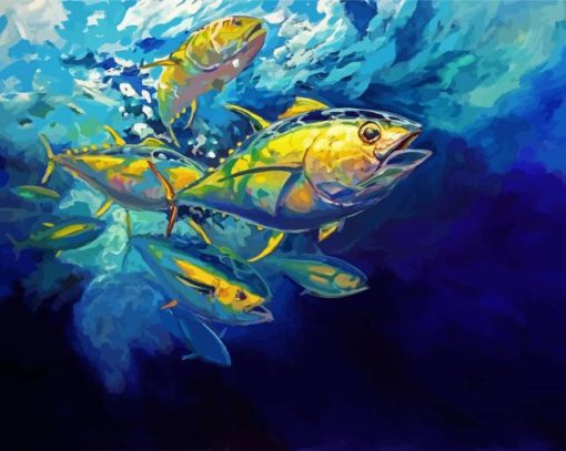 Tuna Fish Underwater Art paint by numbers