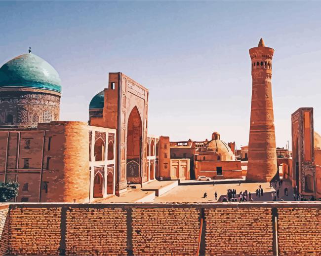 Kalan Mosque In Bukhara paint by numbers