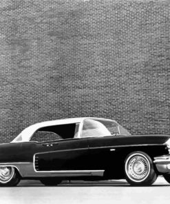 Vintage Black And White Cadillac Car paint by numbers