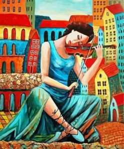 Violinist Girl Art paint by numbers