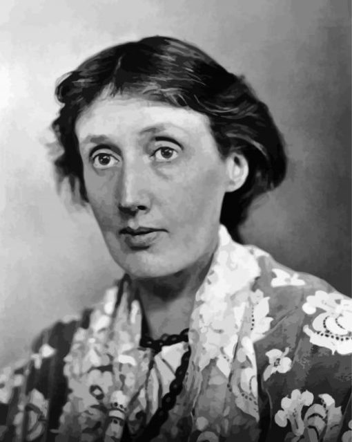 Monochrome Virginia Woolf paint by numbers