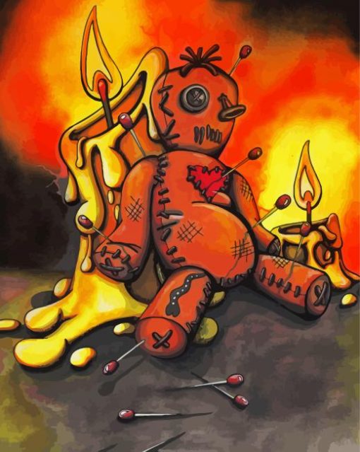 Voodoo Doll And Needles paint by numbers