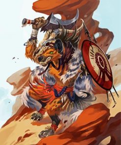 Warrior Hyena paint by numbers