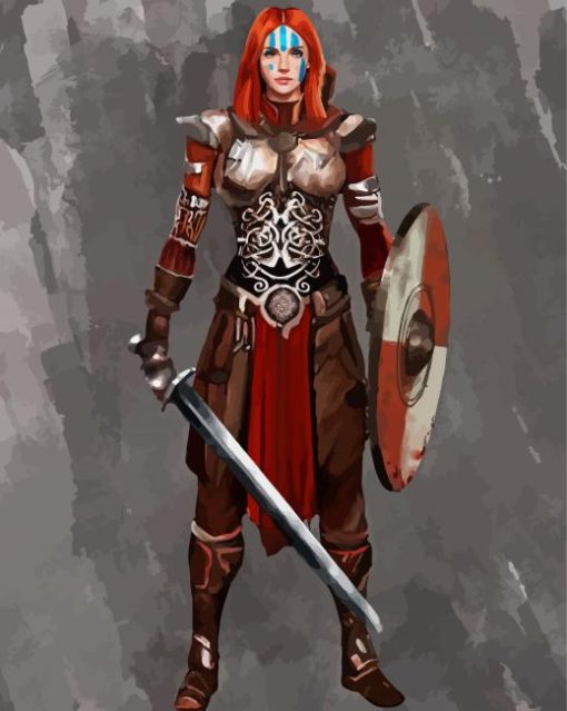 Warrior Shield Maiden paint by numbers