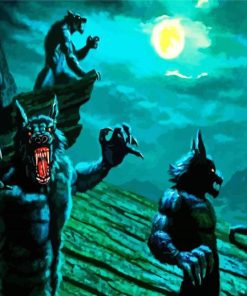 Fantasy Werewolves paint byb numbers