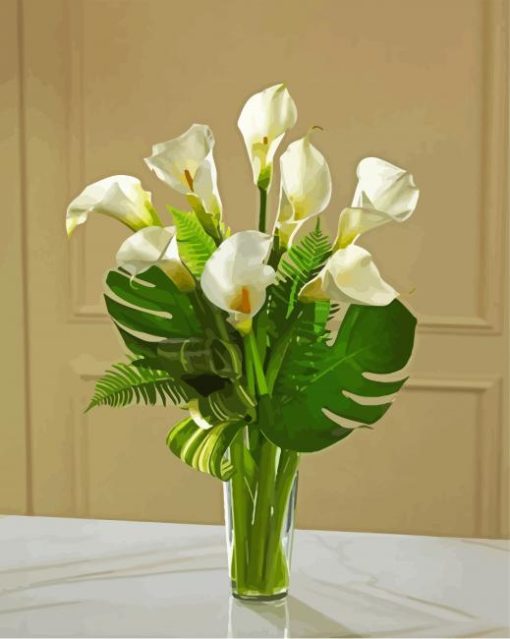 White Calla Lilies Flowers paint by numbers