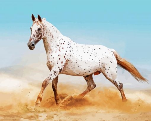 White Appaloosa Horse paint by numbers