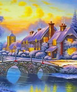 Winter Landscape House paint by numbers