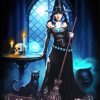 Witch With Cat paint by numbers