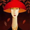 Woman In Red Hat paint by numbers