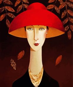 Woman In Red Hat paint by numbers