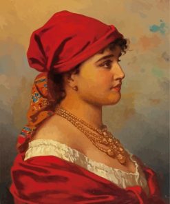 Woman In Red paint by numbers