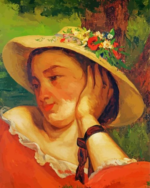 Woman In Straw Hat paint by number