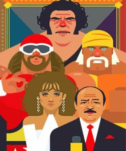 Wrestlers Illustration paint by numbers