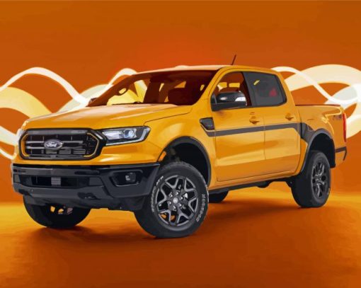 Yellow Ford Ranger Car paint by numbers