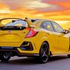 Yellow Honda Car paint by numbers