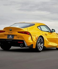 Yellow Toyota Supra Car paint by numbers