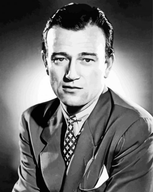 Monochrome Young John Wayne paint by numbers